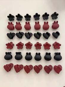 10 Pcs Random Flower, Rabbit, Heart Shape Mini Princess Side Bang Hair Clips, Hair Accessories Summer Hair Claws Claw Clips Hair Jaw Clip Hair Clamps Hair Clutch Hair Catcher Clip