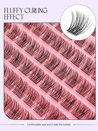 Asiteo 120 piezas Pestañas en racimo con rizo D - Reutilizables, pestañas individuales falsas de visón suaves y naturales para extensiones de pestañas, cosméticos adecuados para cualquier estilo de extensiones DIY en casa, racimos de pestañas aptos para principiantes