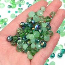 1 包各式绿色玻璃水晶尖珠，颜色随机 - 綠色 - 查看 3