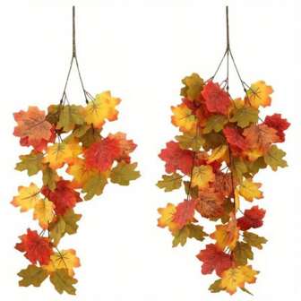 Halloween Simulated Maple Leaf Vine Wall Hanging Autumn Party Wall Hanging Rattan Harvest Festival Leaf Rattan Maple Decor