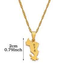 1pc 2.5cm Mayotte Pendant Necklaces For Women Girls Mamoudzou Mahore Jewelry