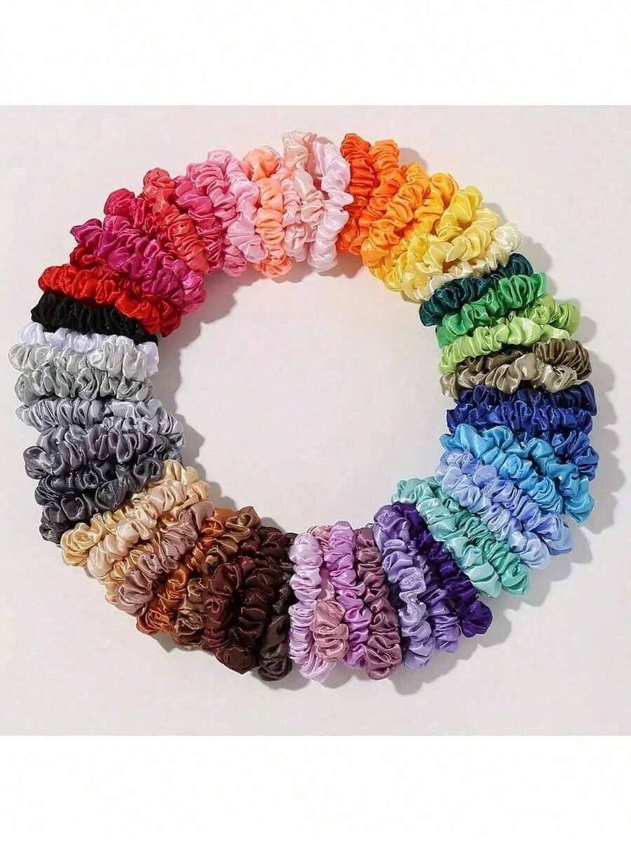 10/20 piezas Scrunchies de satén, lazos de pelo/accesorios de pelo versátiles para coletas, múltiples colores, lazos de pelo suaves y que no dejan marcas, tocado