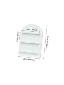 1 pieza Estante de almacenamiento de madera de estilo nórdico en tonos frescos, estante de almacenamiento de cosméticos estilo Ins, en color negro, blanco y gris con arco circular