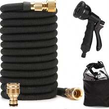 25-100FT Heavy Duty Expandable Garden Hose Pipe Flexible With Water Spray Gun