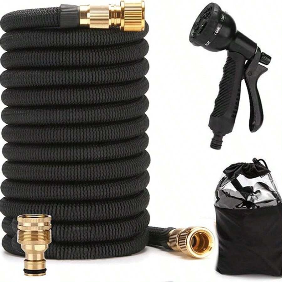 25-100FT Heavy Duty Expandable Garden Hose Pipe Flexible With Water Spray Gun