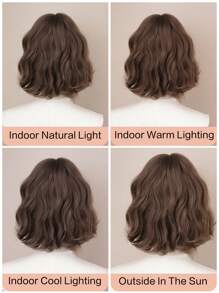 12-Inch Women's Bob Wig With Bangs - Natural Looking Adjustable Cap, Brown Short Heat-Resistant Fiber Hair For Daily Use/Cosplay/Party