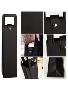 Red Wine Bags Gift Universal Packaging Box Single-Bottle Wine Glass Packaging Leather Bags,Holiday, Party, Gift-Giving Gift Wrap Storage Box - Multicolor - View 2