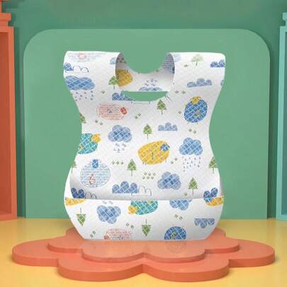20pcs Disposable Baby Bibs With Bear & Rabbit Patterns, Waterproof Disposable Use Feeding Bibs For Infants, Suitable For Daily Use, Outings, And Mealtimes
