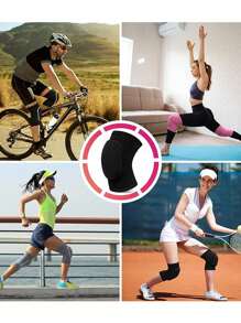 1 Pair- Thick Sponge Knee Pads For Dancers, Soft Breathable Knee Braces For Men& Women, Knee Braces For Dancing, Volleyball, Football, Yoga, Tennis, Running, Cycling,Gym, Workout- Black, For 40-90kg, Leg Circumference: 32-61cm/12.6-24in