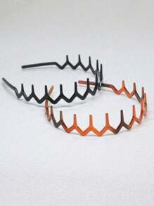 2 piezas Diadema casual simple de onda para mujer, con textura esponjosa, peine de dientes y diadema antideslizante, accesorios para el cabello