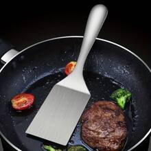 1pc Stainless Steel Spatula - Flat Pancake, Steak And Griddle Cooking Spatula, Durable Kitchen Tool With Ergonomic Handle