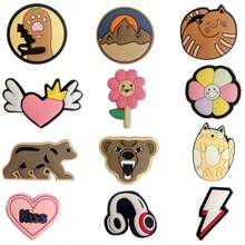 12pcs Unisex Adorable DIY Shoe Accessories, Colorful Outdoor Shoe Decorations, Suitable For Summer