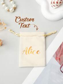 1 pièce Sac à cordon personnalisé avec nom, pochette en velours personnalisée, sac à cordon personnalisé, porte-monnaie, sacs à bijoux personnalisés, cadeau de mariage, cadeau fête des mères, cadeau pour la meilleure amie, cadeau pour maman, cadeau pour petite amie, cadeau pour elle, cadeau pour épouse