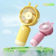 1PC draagbare cartoon USB mini-ventilator, mini oplaadbare draagbare cartoon konijnenorenventilator, kan worden gebruikt om af te koelen in de zomer