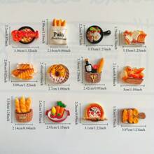 12 Pieces Of Delicious Food-Themed Fridge Magnets, Creative Decorative Magnetic Stickers For Kitchen, Home, Office And Whiteboard, Various Miniature Food Models Of Fake Bread, Pizza And Pastries For Fridge And DIY Handicrafts.