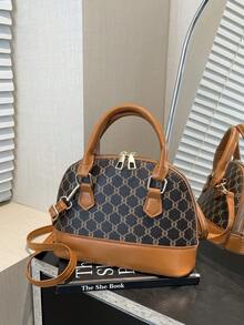 Fashionable New Shell Handbag With Retro Print, Street Style Chic Shoulder Bag, Minimalist Shell Bag For Women - Multicolor - View 5