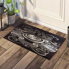 1 Stück Kaffee Muster Willkommens Fußmatte, Vintage Heim Dekoration, TPR-Rückseite Kunstwoll Matte, geeignet für Kaffee Shop Eingang, Veranda, Innenbereich - Weich, Strapazierfähig, waschbarer Bodenbelag für Wohnzimmer, Bad, Schlafzimmer, Spielzimmer, Waschküche, Dorm, Küche Dekoration
