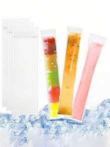 50/100pcs 30cm*5.5cm Kantong Lolipop Kantong Cetakan Es Krim Kantong Permen Plastik Persegi Panjang Perekat Otomatis Untuk Membuat Es Krim Yogurt Permen Pesta Perjalanan Pernikahan Ulang Tahun - MultiWarna - View 2