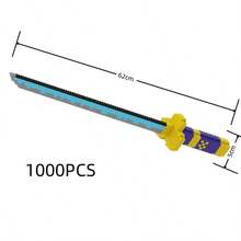1000pcs Sword And Blade Building Block Set - Perfect Gift For Boys And Girls, Desktop Decor For Office And Home, DIY Handmade Creative Interlocking Assembly Toy, Suitable For Holidays, Birthday, Thanksgiving, Valentine's Day, Halloween, Christmas - For Ages 14+ | Mixed Colors, Durable ABS Material - Multicolor - View 15
