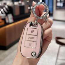 Key FOB Cover Keychain Car Key Case Cover Skin Holder For Peugeot 208 308 408 508 2008 3008 4008 For Citroen C4 Cactus Picasso C4L C5 C5 Gift Souvenir Car Accessories Bag Charm School
