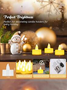 6/12/24 peças Velas de chá LED sem chama, Luzes de velas plásticas falsas a bateria com duração superior a 200 horas, adequadas para desejos, decoração da mesa de jantar