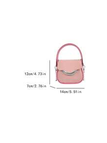 Girl's Candy Color Shoulder Bag, Molded Hand-Held Cover Flap Small Bag, Simple Versatile Crossbody Bag