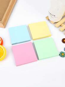1pc Yellow/Green/Pink/Blue, Four-Color Sticky Notes Coloured Sticky Notes 2.99 X 3.97 Inch, Self-Adhesive Notes, Bright Sticky Notes, Colourful Rectangular Sticky Notes For Office, Home, School, Meeting