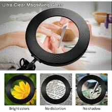 1 pieza Lupa Iluminada 10X, con lámpara y soporte, 3 modos de color regulables, brazo flexible, lupa lupa ajustable 360°, en negro y blanco - Multicolor - Ver 2