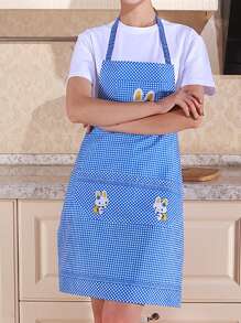 1 szt. Dostosowany wzór królika wiszący fartuch, odpowiedni do kuchni domowej, restauracji, jadalni, fartuch dla dorosłych, artykuły kuchenne, śliniaczek, prezent na dzień matki, prezent na dzień ojca