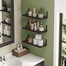 Superlele 6pcs 16.5 Inch Floating Shelves For Wall, Bookshelf, Wall Decor, Farmhouse Wall Shelves For Bedroom, Bathroom Storage, Living Room And Kitchen Decor, Room Decor