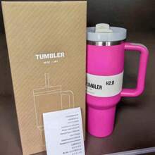 STANLEYSINCE 1913 40 Oz Stainless Steel Tumbler Double Wall Vacuum Insulated Portable Drinking Cup Travel Iced Coffee Mug Summer Drinkware With Handle And Straw, Perfect For Travel, Home, Office, Gift, Ice Drinks And Hot Drinks