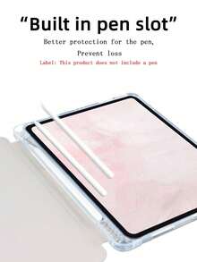 1pc Transparent Pencil Slot 9-Grid Photo Customized Tablet Case, Suitable For IPad, TPU Soft Edge Protection, Built-In Pencil Slot, 3-Fold Stand, Magnetic Sleep/Wake, Minimalist/Elegant/Creative/Personalized Flip Tablet Case, 3-Fold Tablet Case - Multicolor - View 10