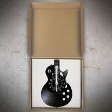 Vintage Rock Guitar Vinyl Record Wall Clock, Retro Music Black Clock, Bedroom Home Decor, Ideal Gift For Guitar Masters And Players