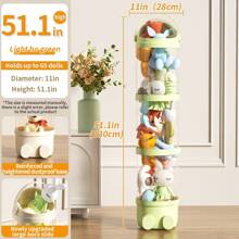 1pc 25.5 Inch/51.1 Inch Zipper Transparent Doll Storage Bin, Astronaut Shaped Round Storage Container, Large Capacity Dustproof & Portable