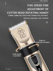 1件装可充电宠物毛发修剪器电动静音美容套装，适用于狗、猫和其他宠物