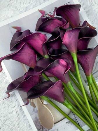 1pc/4pcs/10pcs-Artificial Calla Lily Flowrer, Fake Flower Bouquet Suitable For Edding Party Garden Decor, Real Touch Faux Flower For Living Room Bedroom Dining Table Office Decor,Spring Decoration