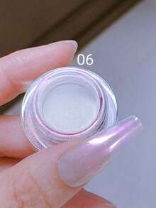 6pcs/Set Nail Powder, White Pearl Luster, Moonlight Aurora Effect, Glossy Mirror Finish, Nail Fairy Grinding Powder, DIY Nail Art Decor, Nail Supplies - Nhiều màu - Xem 11