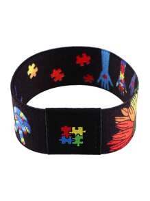 1pc Rainbow Heart Shaped Fashionable Elastic Wristband, Sports Wrist Guard For Men's Gift, Hand Bracelet