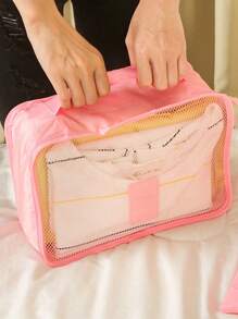 1 Set mit 6 Stück Packtaschen für Reisen, Organizer Taschen mit großer Kapazität - beinhaltet Make-up Tasche, Kulturbeutel, Kleidersack, geeignet zum Verstauen von Kleidung, Schuhen, Kosmetik, Elektronik, Accessoires, ideal für Reisen, Urlaub, Geschäftsreisen, Heimorganisation, Abschlussgeschenk für Schule, Schul-Zubehör, Schulsachen