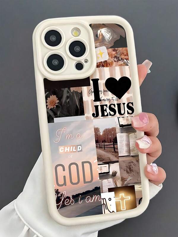 Religious 1pc Romantic Landscape Pattern Shockproof TPU Phone Case, Fit For IPhone 16 15 14 13 12 11 Pro Max