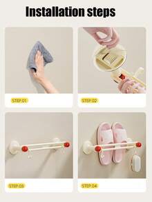 1 Pc Slippers Rack, Bathroom Non Perforated Wall Mounted Storage Hook, Multi-Functional Storage Rack For Draining Water Behind The Bathroom Door