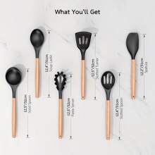 Set di coltelli con blocco - Set di coltelli da cucina da 18 pezzi per uso quotidiano in cucina - Comprende 10 coltelli e 6 utensili in silicone