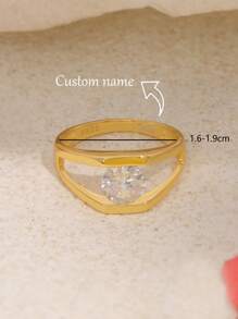 1pc S925 Sterling Silver Customized Carved Ring, Jewelry Gift, Engagement Ring, Suitable For Daily Wear, Birthday, Anniversary, Mother's Day