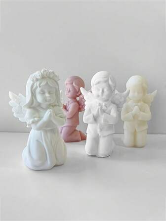 Silicone Mold For Prayer Angel Aromatherapy Candle - DIY Epoxy Resin And Plaster Molds, Odorless, Soft, Heat-Resistant, Easy To Clean And Demold Silicone Candle Molds