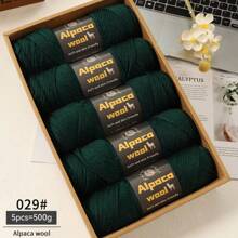 500g/245m Alpaka Wolle Garn, dickes Strickgarn für selbstgemachte Kleidung, Winterpullover, Schal, Mütze, Handschuhe, Knieschoner, Mehrfarbig, 5 Bälle/Packung