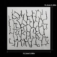 1pc Asymmetrical Crack Design, Reusable Plastic Stencil For DIY Scrapbooking & Crafts,Back To School,School Supplies - 乳白色 - 查看 3