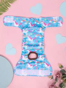 2pcs Random Print Reusable Female Dog Diapers - Multicolor - View 2