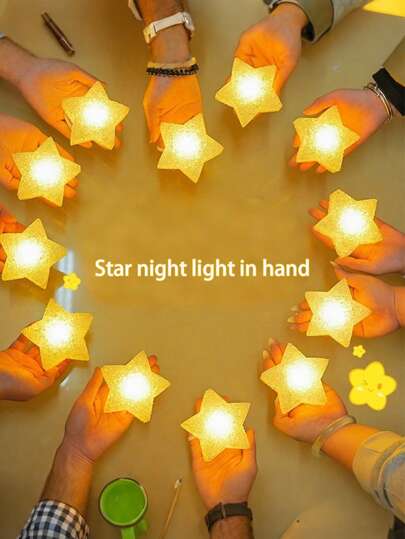 1pc Handheld Star Shaped LED Lights, Star Lights Decoration, Suitable For Rooms, Festivals, Festivals, Stage Decoration Performances