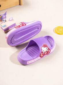 Sanrio A Pair Of Real Sanrio Hello Kitty Children's Slippers, Cartoon Four Season Slippers, Bathroom Non Slip Home Suitable For Girls KT Cat Slippers, Non Slip Breathable Ultra Light Cool Slippers, Suitable For Outdoor Beach Vacations And Water Wear ﻿
