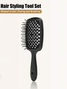 1pc/3pcs/4pcs/6pcs Hair Brush Comb Set For Curly Hair With Hair 200mlSpray Bottle, Teasing Hair Brush Rat Tail Comb Edge Brush For Hair Stylist Women Detangling Brush Set, 9 Row Brush Sides Hair Edge Brush Set For Wet And Dry Hair